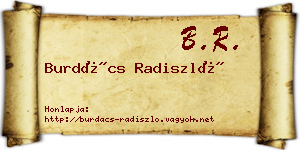 Burdács Radiszló névjegykártya